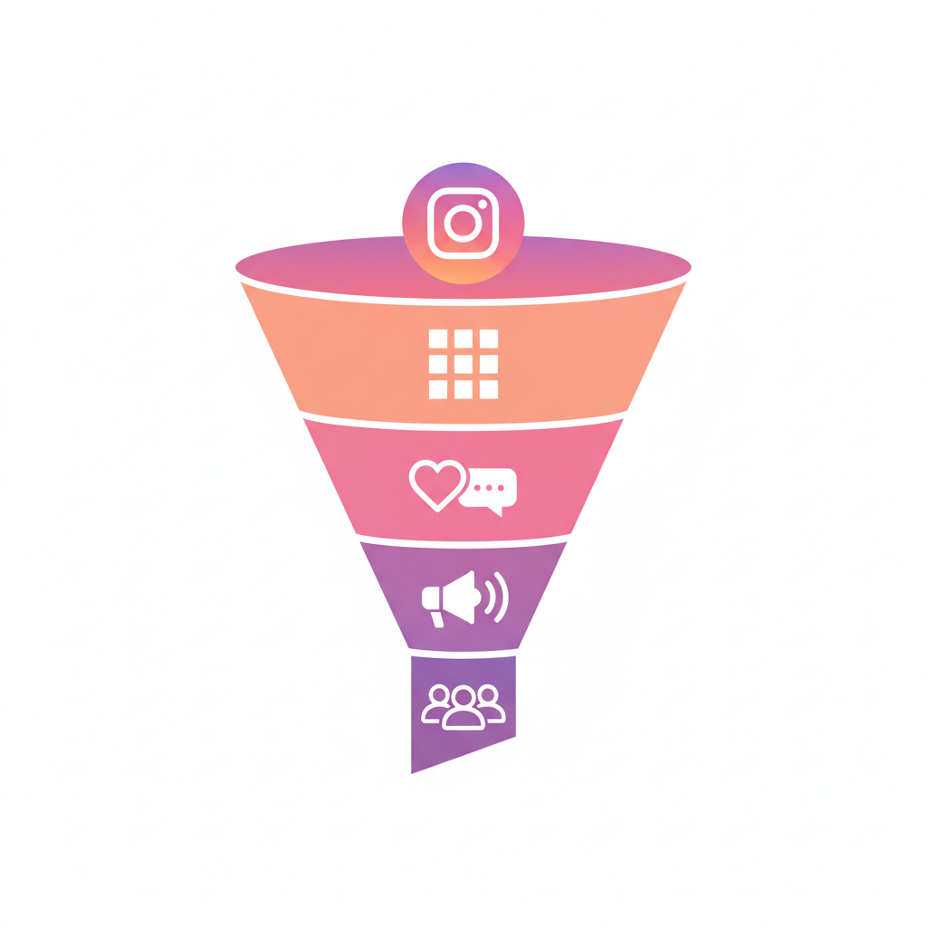 Organic Instagram growth funnel.